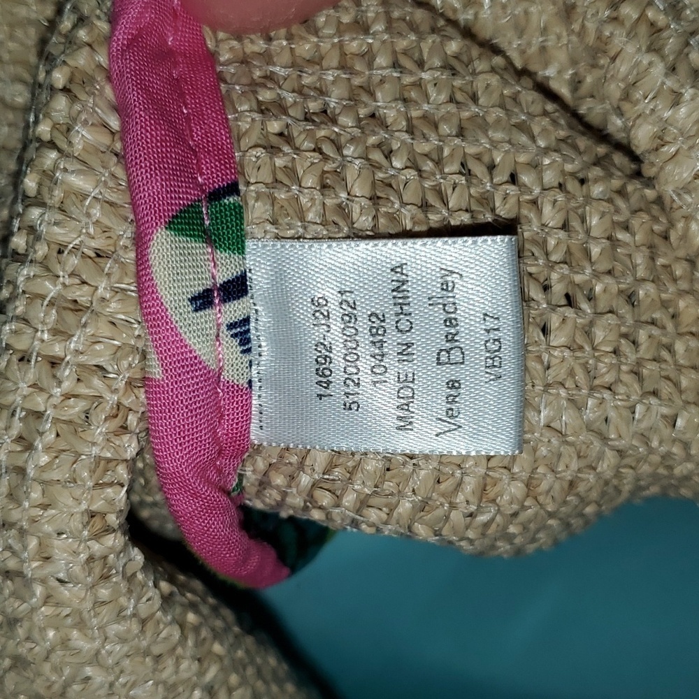 Vera Bradley Straw Seashore Tote Tropical Paradise - Picture 3 of 6